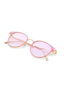 Contrast Frame Tinted Lens Glasses - Pink - View 3