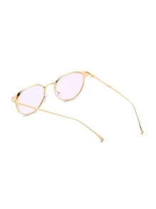 Contrast Frame Tinted Lens Glasses - Pink - View 2