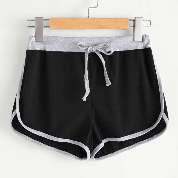 

Drawstring Waist Ringer Shorts