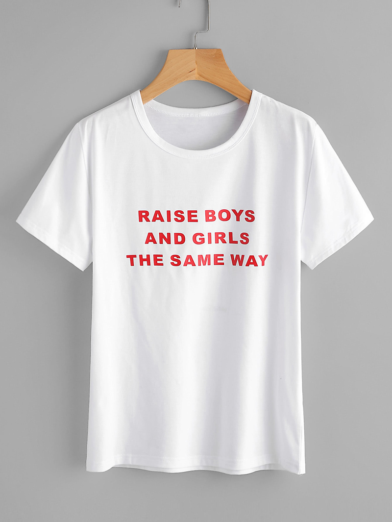 

Letter Print Tee, White