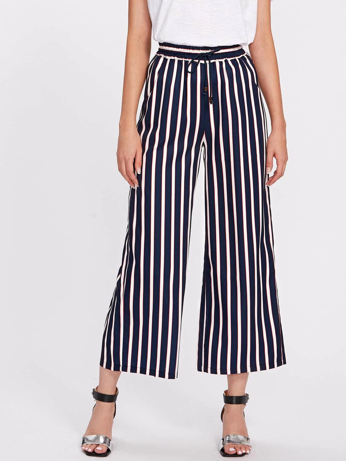 vertical striped wide leg pants