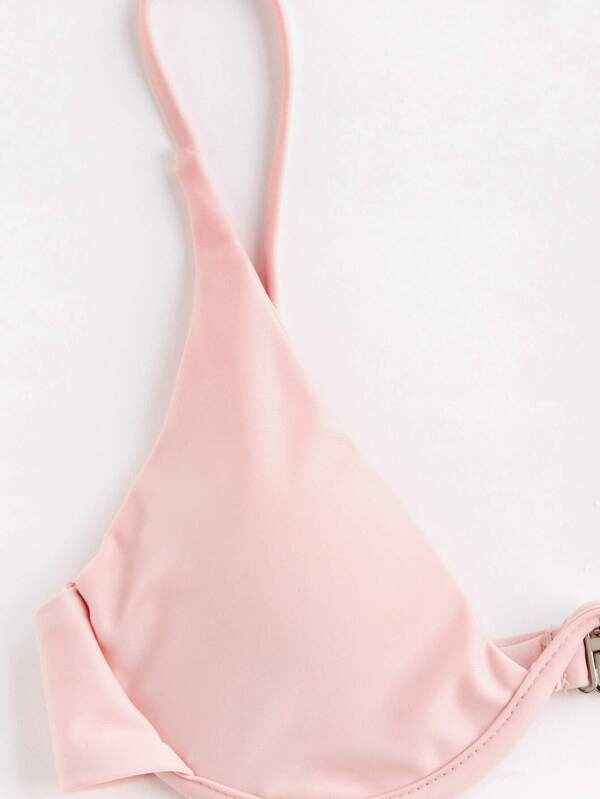 underwire top with high leg bikini set