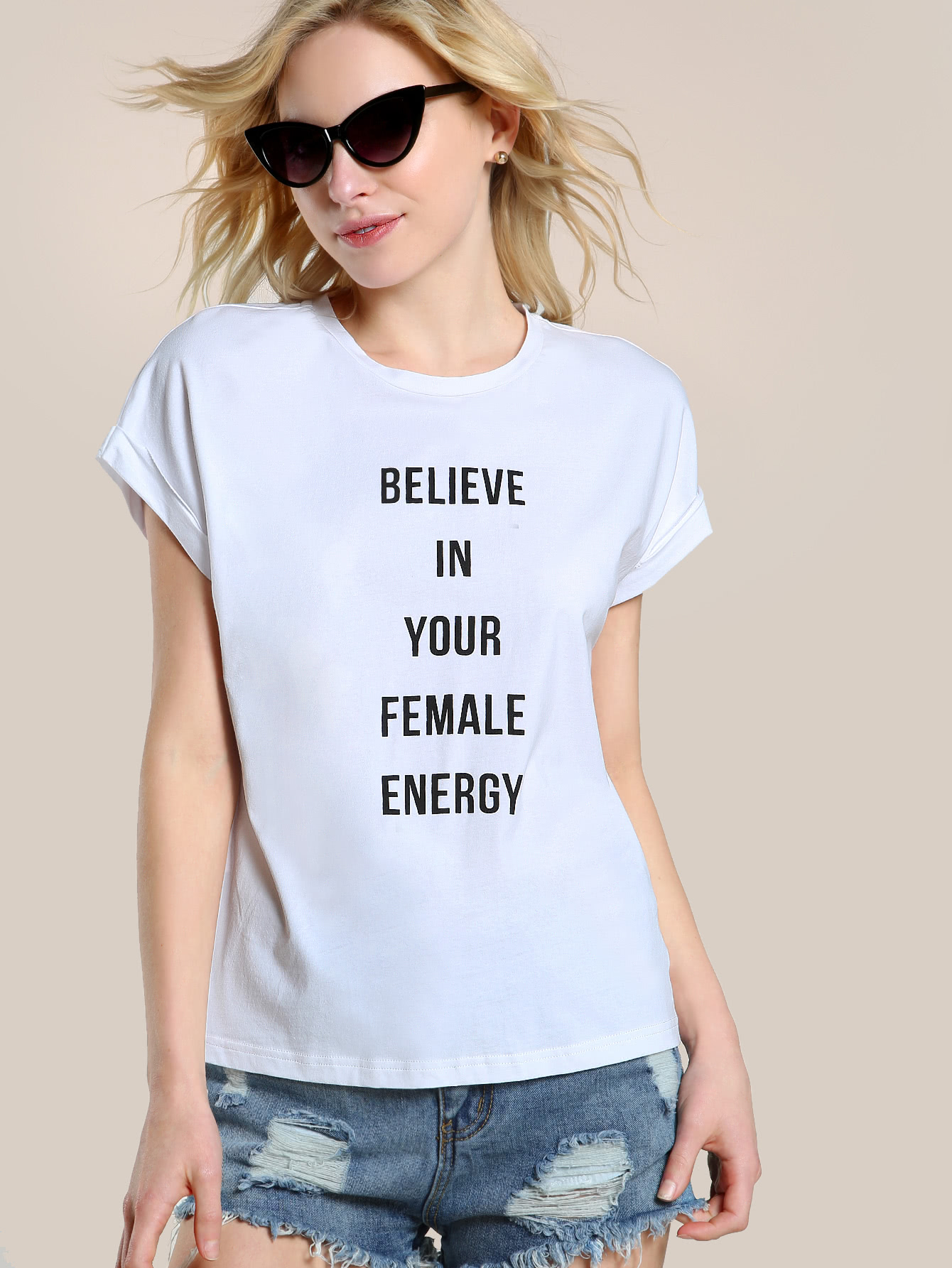 SHEIN Believe In Your Female Energy T 