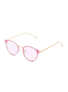 Contrast Frame Tinted Lens Glasses - Pink - View 1