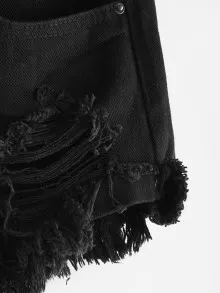 SHEIN EZwear Shorts mezclilla con rotos