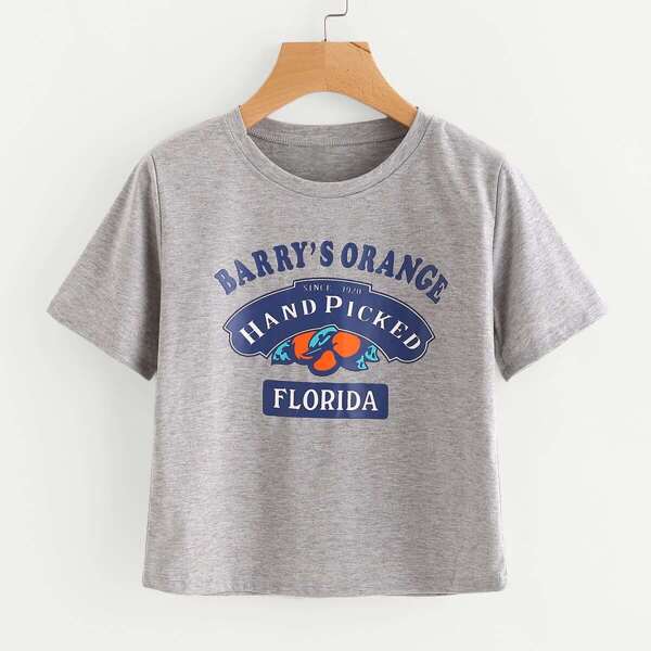 

Graphic Print Tee, Grey