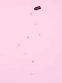 Clip In Rhinestone Thread Hair Charm - 실버 - 보기 3