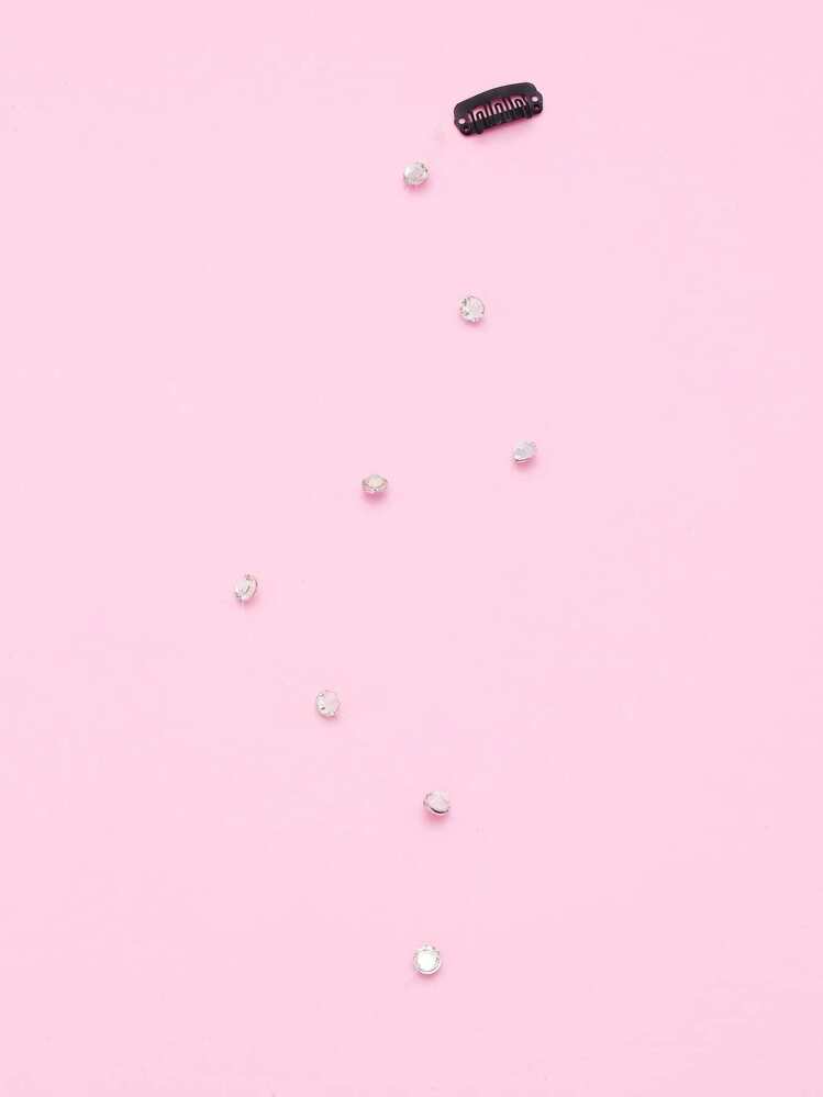 Clip in Strass Faden Haar Charme - Silber - Übersicht 3