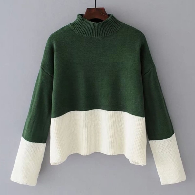 

Two Tone Ribbed Pullover Sweater, Multicolor