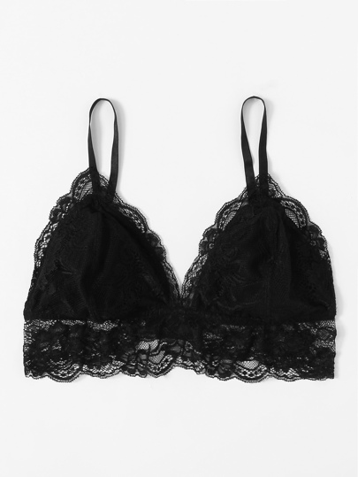 Scallop Trim Lace Bralette