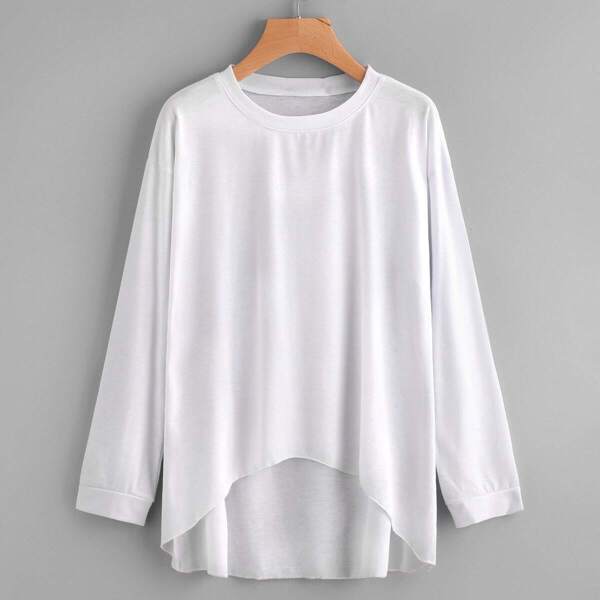 

Drop Shoulder Dip Hem T-shirt