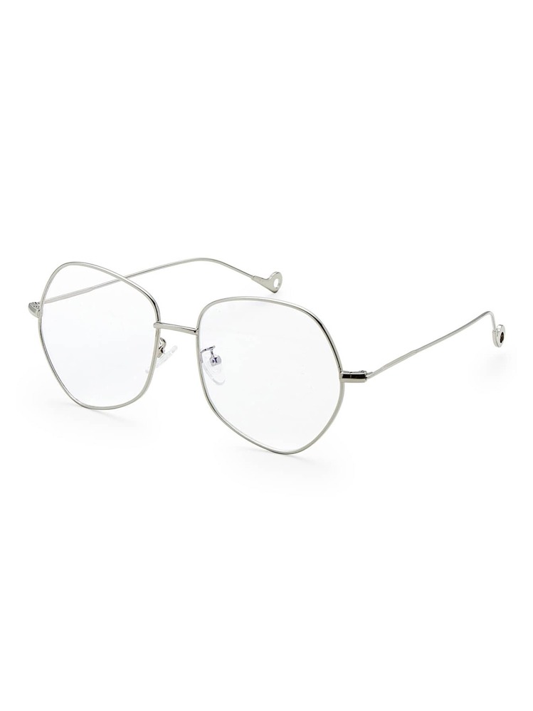 Gafas con montura metálica y lentes transparentes - transparente - Añade 4