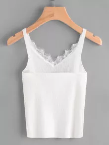 Veste découpée en dentelle avec un nœud - Blanc - Voir 2