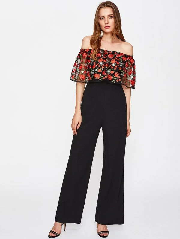off shoulder palazzo jumpsuit