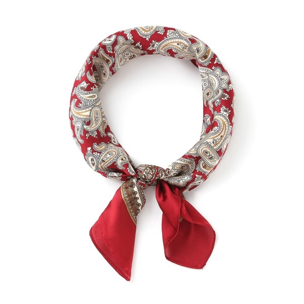

Paisley Print Satin Bandana, Red