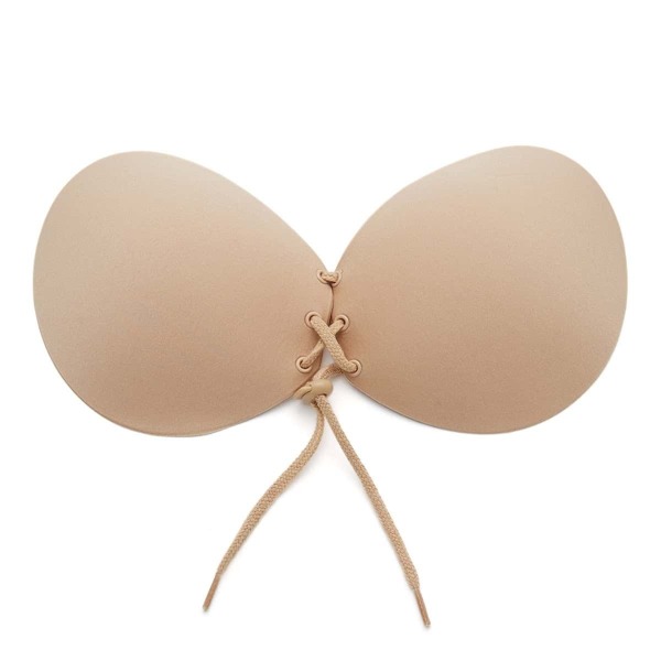 

Seamless Lace Up Fuller Bust Self Adhesive Bra, Nude