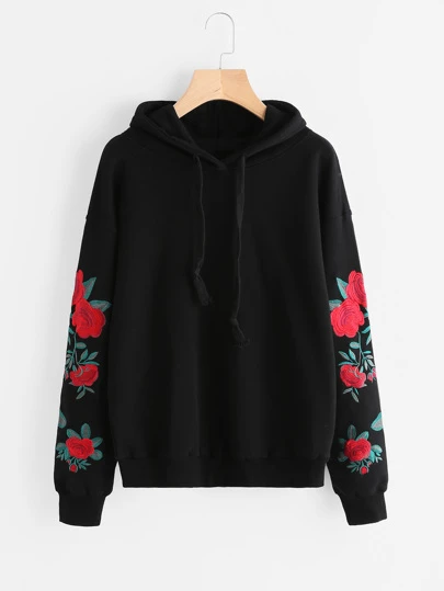 flower sleeve hoodie