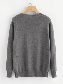 Pullover aus Kunstpelz mit Augenmuster | SHEIN