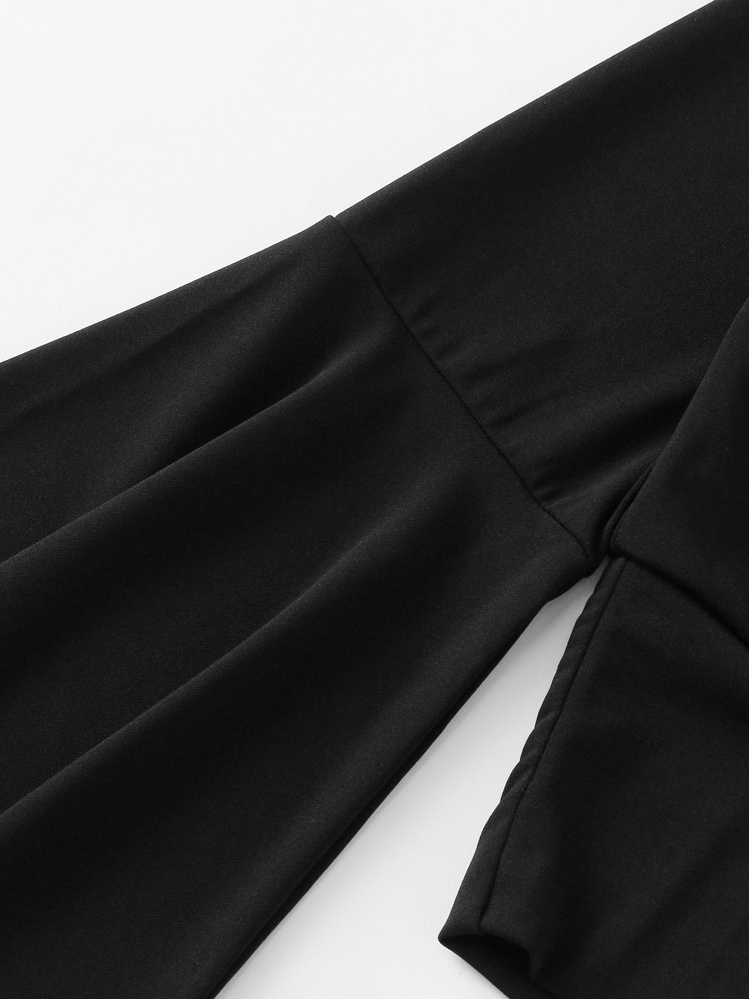 SHEIN Essnce Top corto cruzado con mangas de campana maxi - Negro - Añade 3