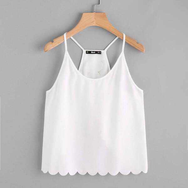 

Overlap Back Scallop Edge Cami Top