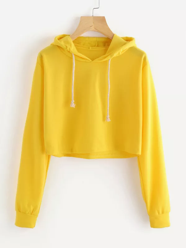 Sudadera corta con capucha | Moda de Mujer | SHEIN México