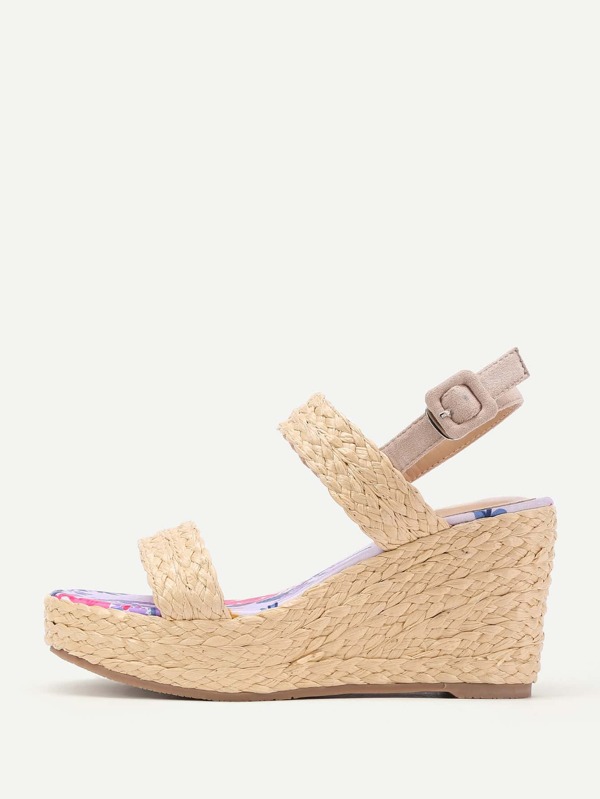 De Sandalias Cuña Con Paja Plataforma 9D2IWYEH