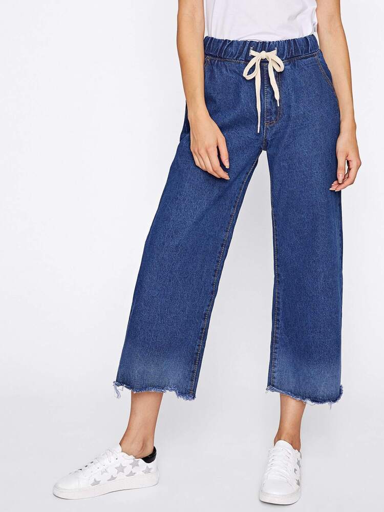 wide leg jeans with tie waist