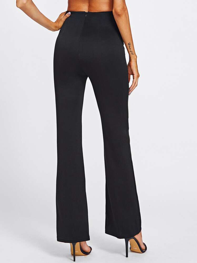 Double Breasted High Waist Pants - Black - View 5