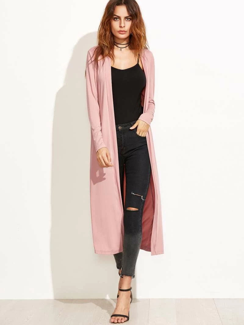 pink duster coat