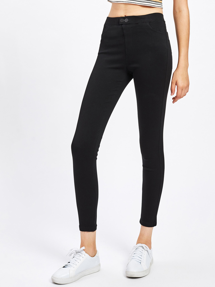 SHEIN Unity 緊身九分褲 - 黑色 - 查看 4