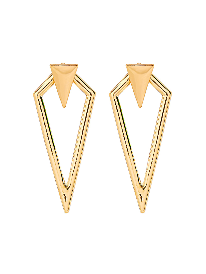 

Metal Triangle Design Geometric Earrings, Gold