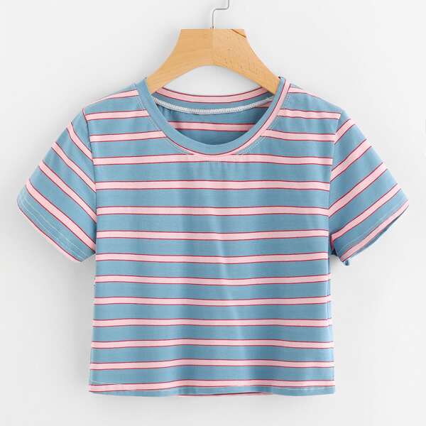 

Striped Crop Tee