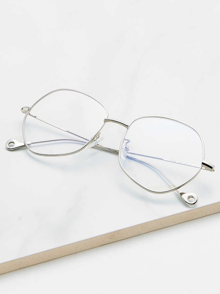 Gafas con montura metálica y lentes transparentes - transparente - Añade 1