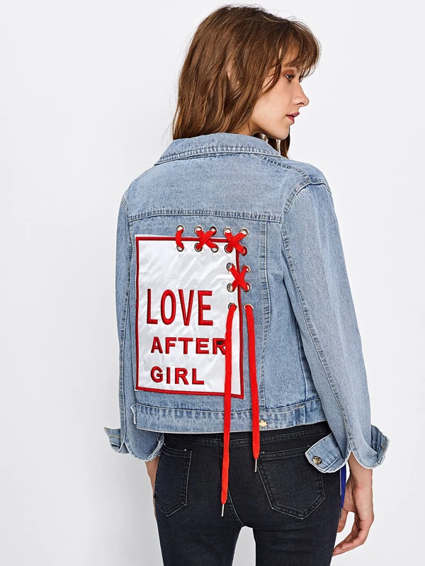 patch back denim jacket