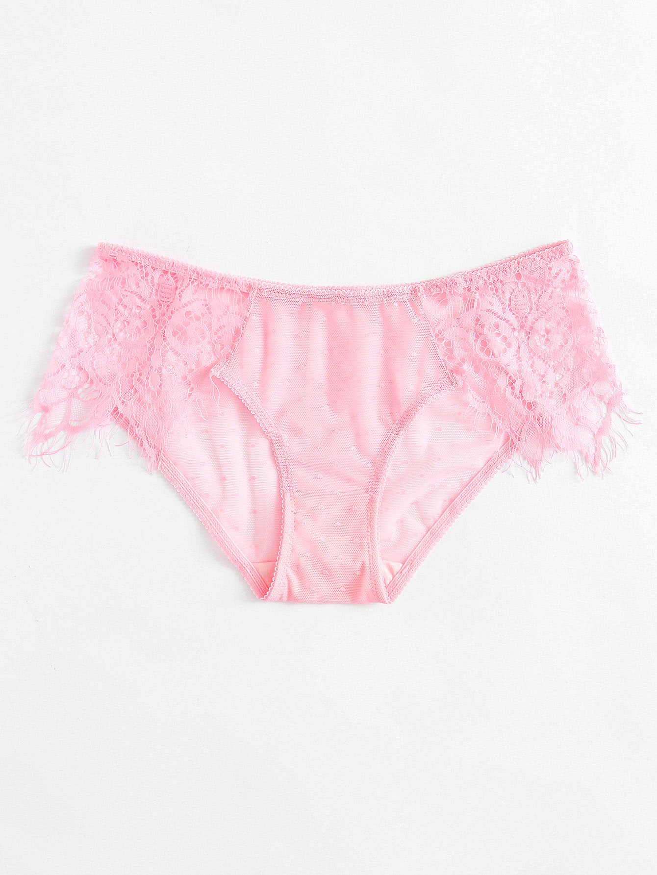 Pink cherry mesh and eyelash lace bra earrings womens