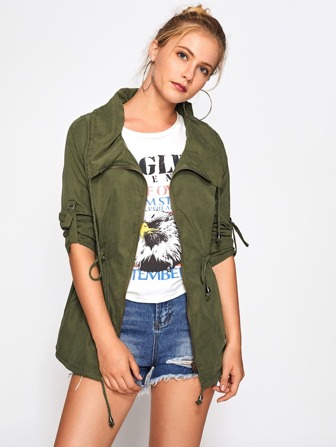 مدرفلة الأكمام الرباط الخصر خندق معطف