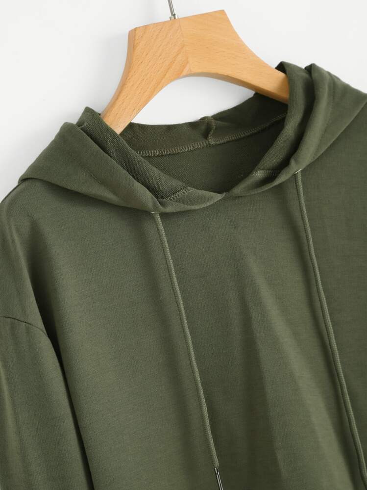 Áo nỉ màu trơn xanh quân đội  Đá - xanh quân đội - Xem 3