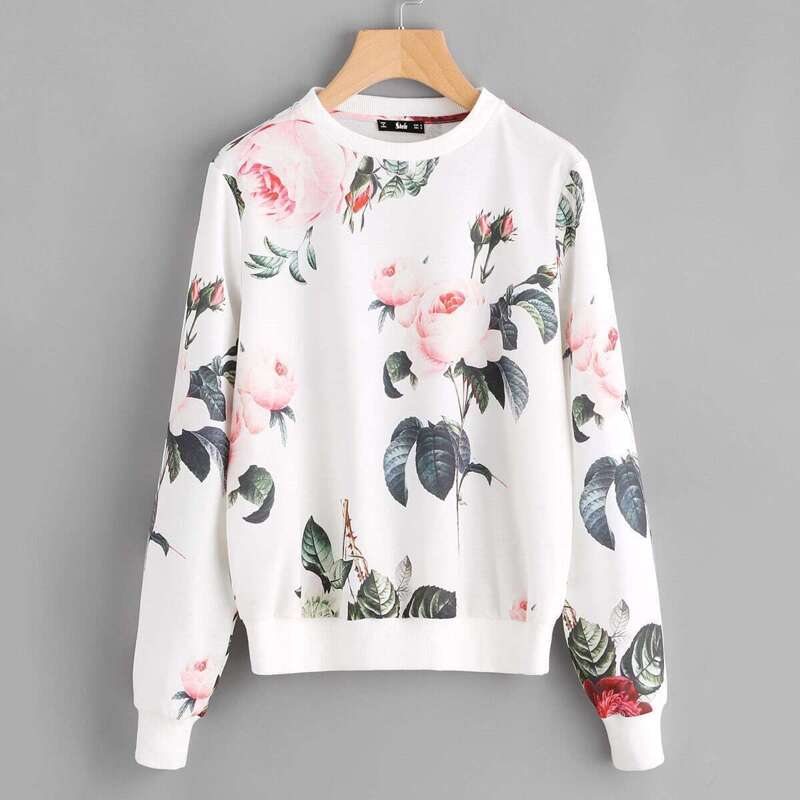 

Flower Print Pullover, Multicolor