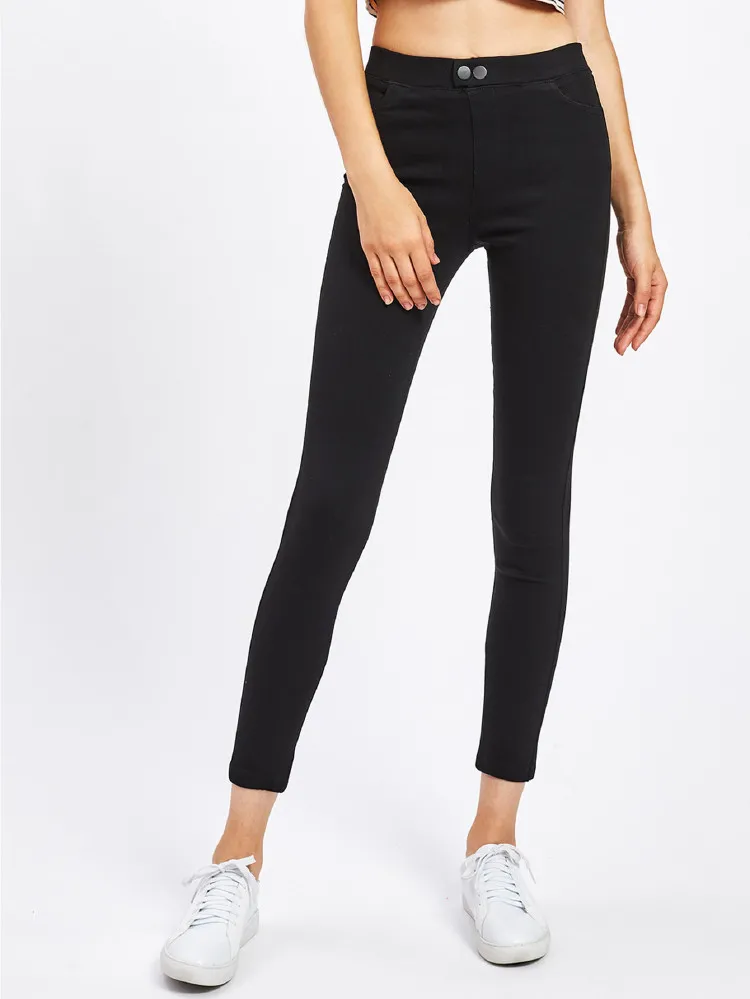 High Waist High Stretch Skinny Ankle Jeggings