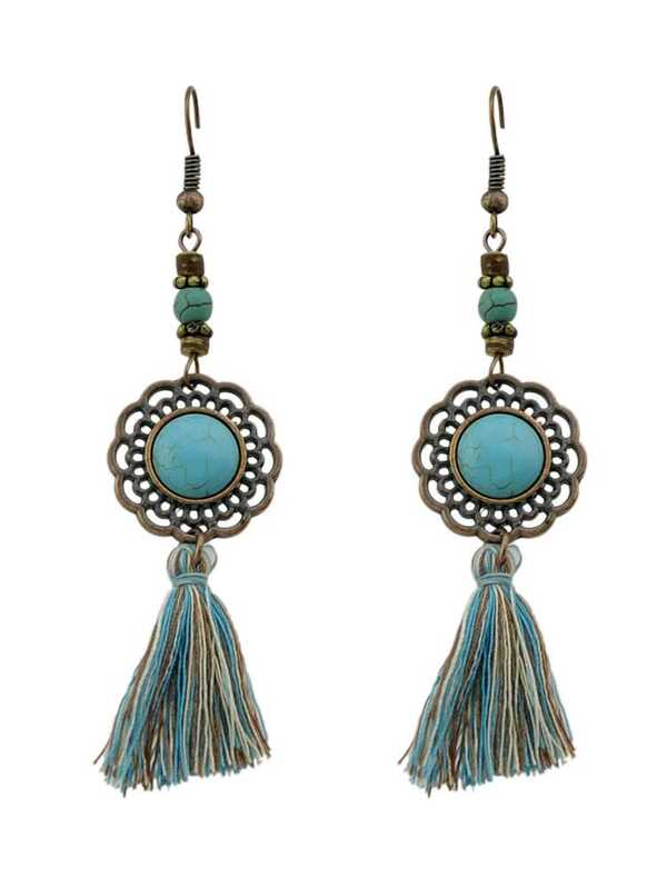Ancient Gold Gem Tel Fashionable Earrings Shein Sheinside