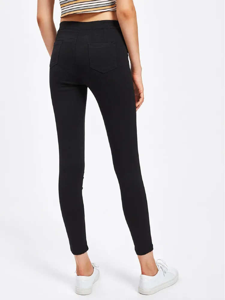 High Waist High Stretch Skinny Ankle Jeggings