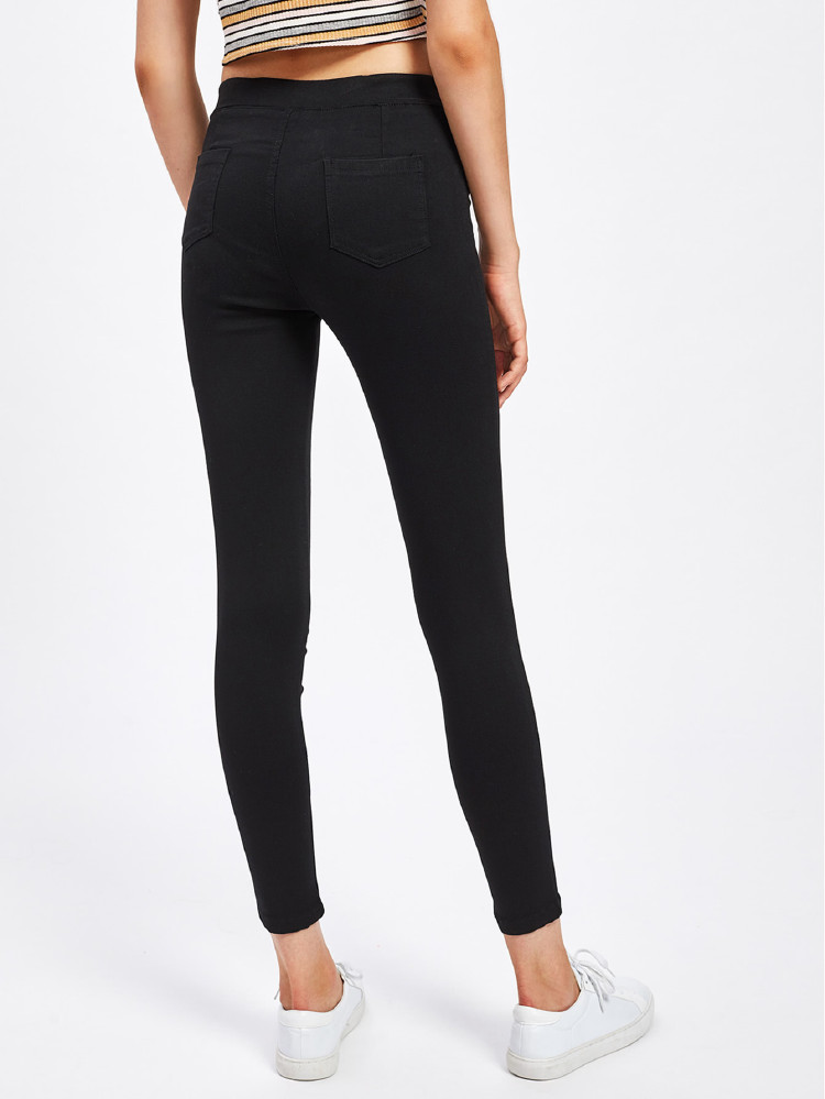 SHEIN Unity 緊身九分褲 - 黑色 - 查看 2