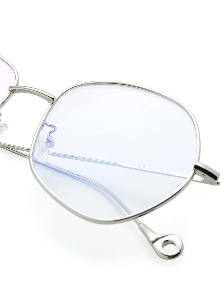 Gafas con montura metálica y lentes transparentes - transparente - Añade 3