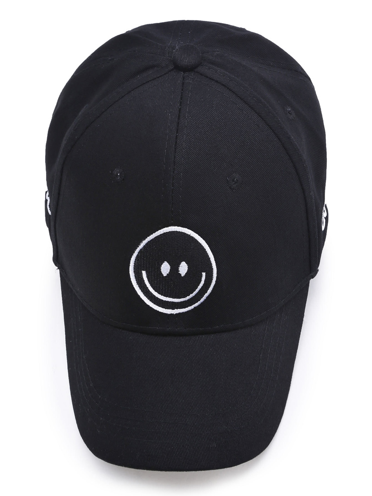 Emoji Embroidery Baseball Hat - Black - View 2