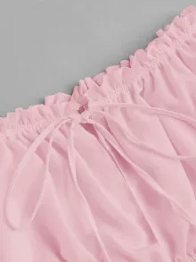 Blusa corta con hombros descubiertos - Rosa - Ver 4