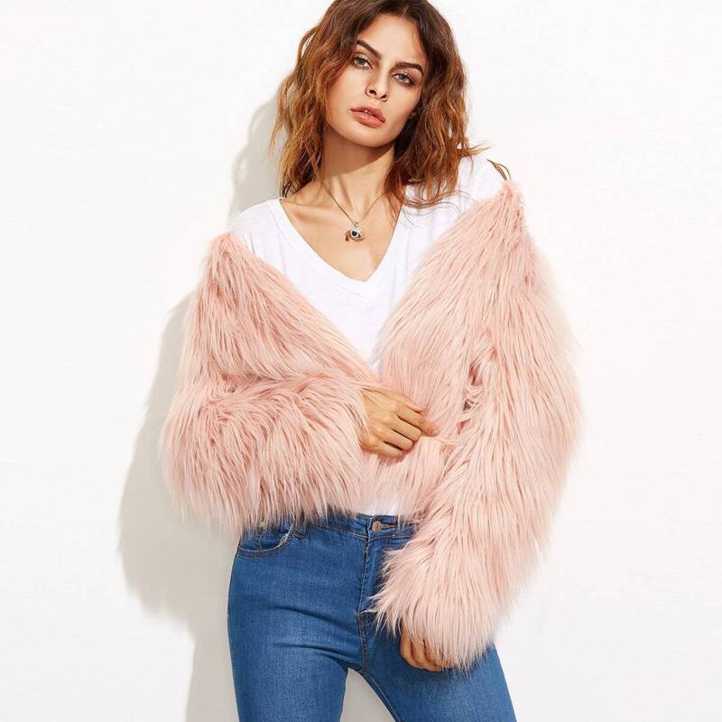 

Faux Fur Coat, Pink