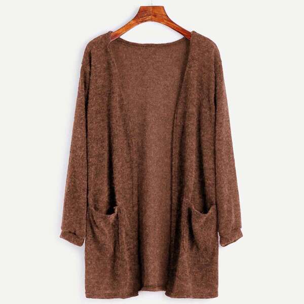 

Open Front Sweater With Pockets
