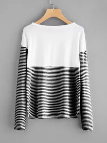 Camiseta con parte de rayas
