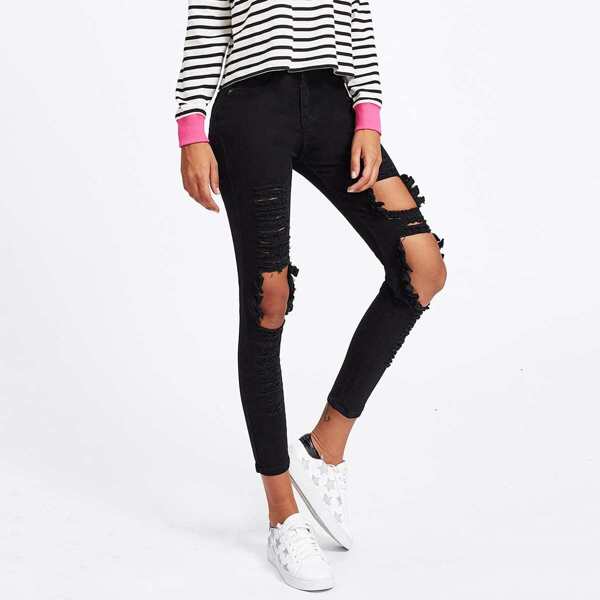 

Extreme Distressing Skinny Jeans