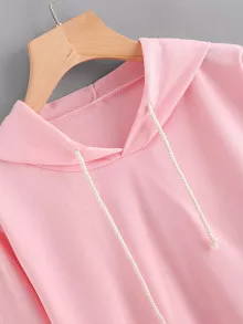 Crop Hooded Sweatshirt - Rosa Bebê - Visão 3